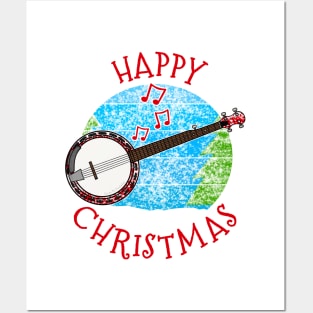 Christmas Banjo Banjoist Musician Xmas 2022 Posters and Art